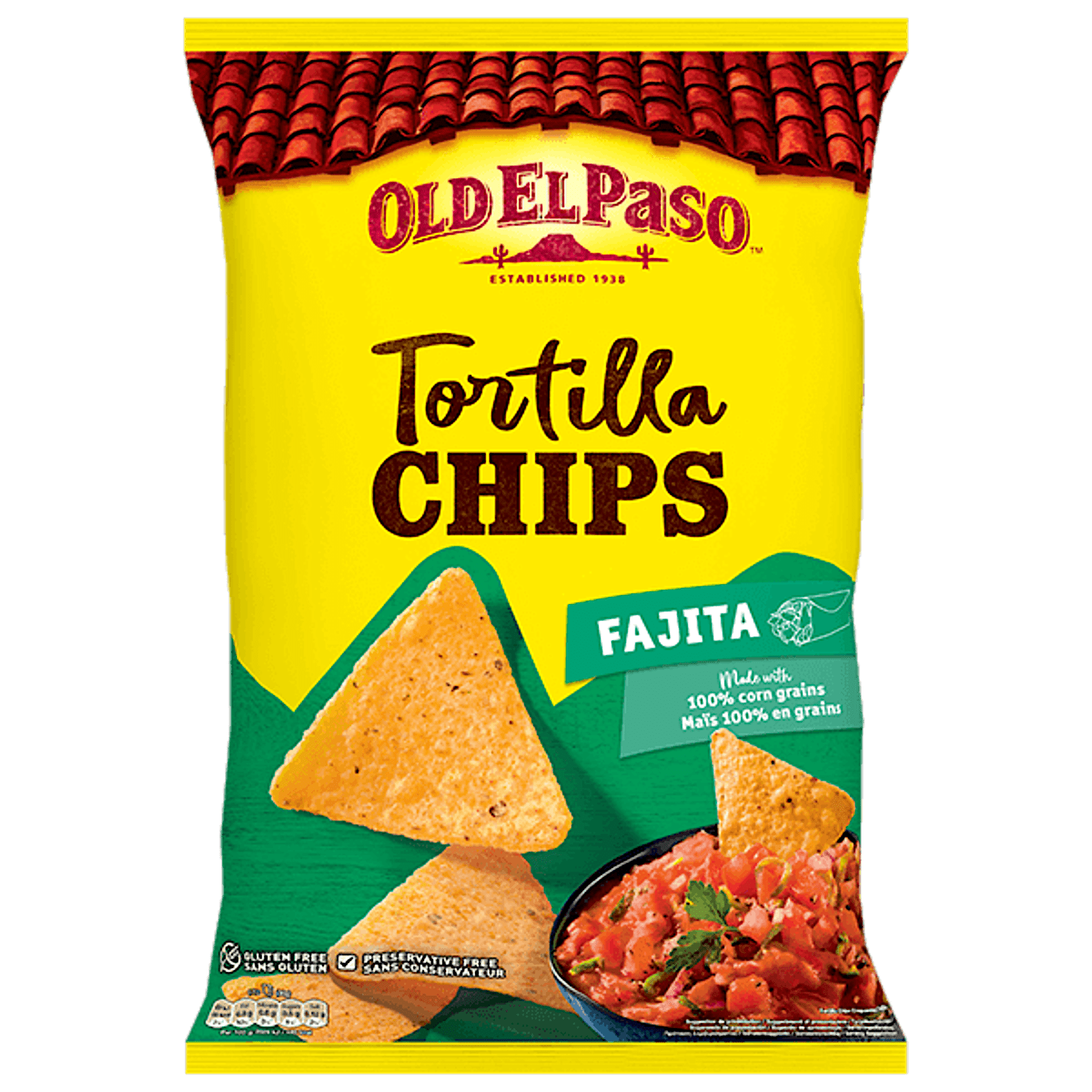 eine Packung Old El Paso Tortilla-Fajita-Chips